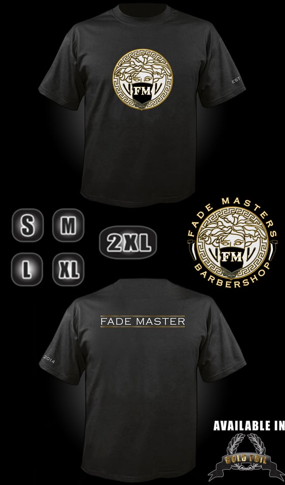 Image of Gold Foil / Fade Master Logo Deluxe Black T-Shirt