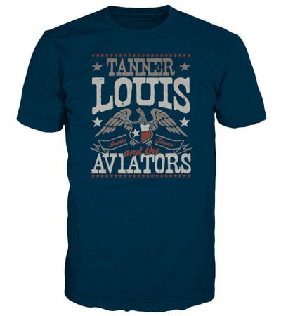 Image of Blue Tanner Louis & The Aviators T-Shirt