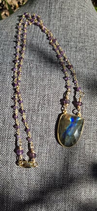 Image 1 of The Athena Labradorite and Amethyst Necklace