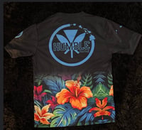 Image 2 of Blue Floral Burst Dri Fit Tshirt 