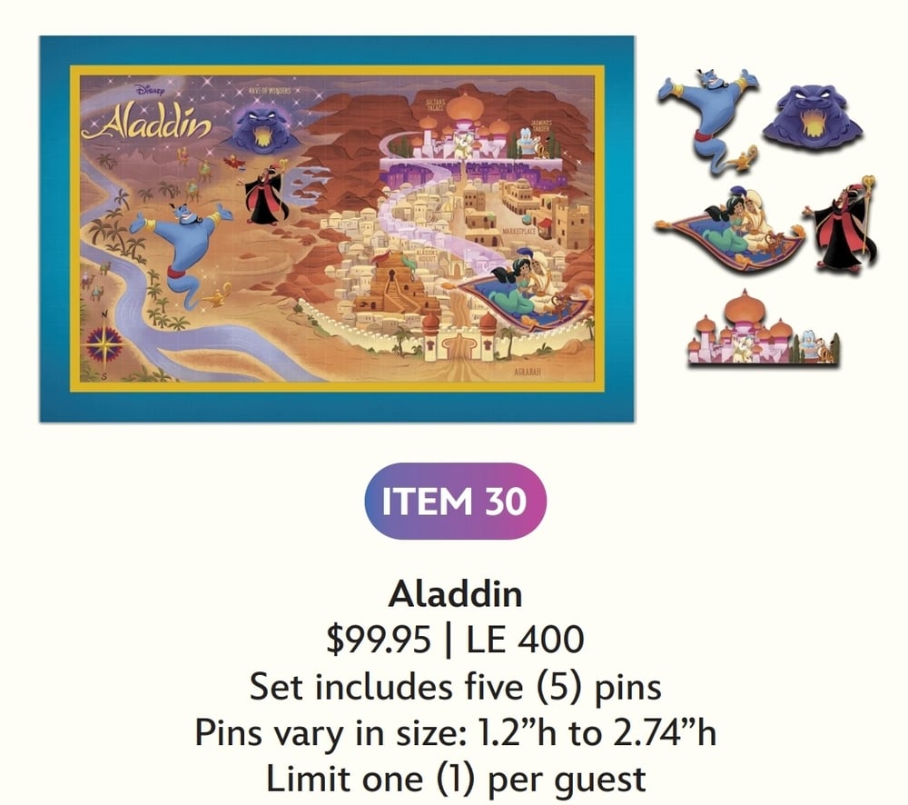 Image of Aladdin disney maps wdi pin set le 400