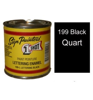 Image of 1 shot Sign Painters paint. Half Pint. 199 Lettering Black.