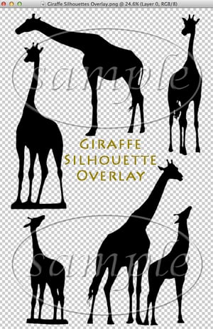 Image of Giraffe Silhouette Overlay 