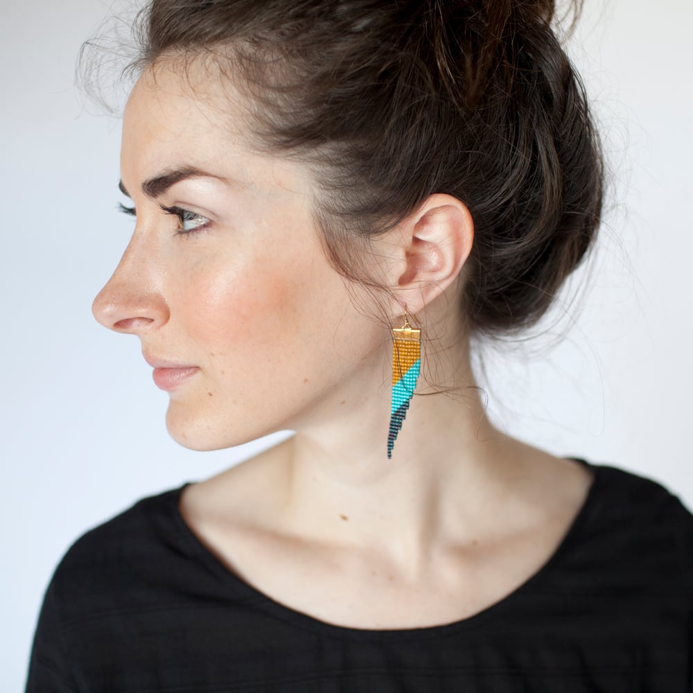 Image of Bamboo // Loom-beaded Earrings