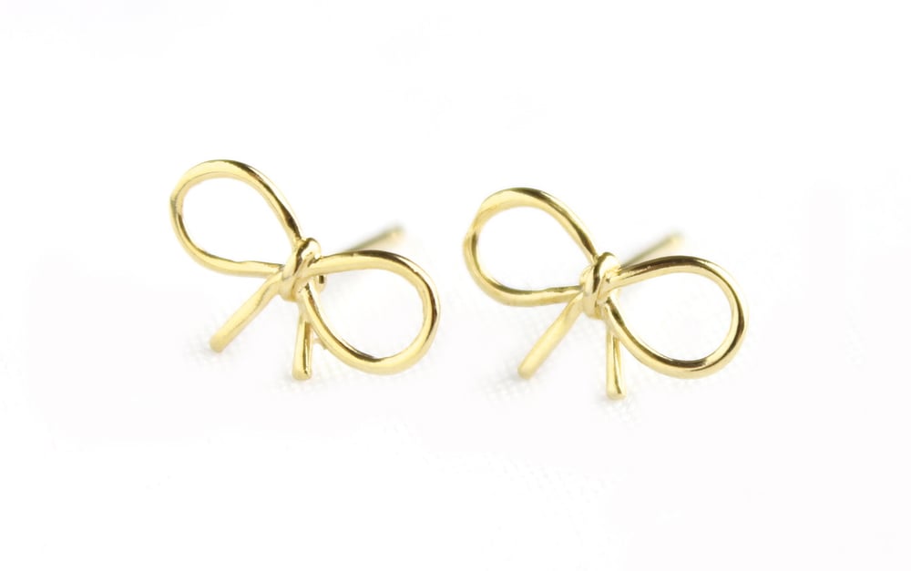 Image of dainty bow earrings