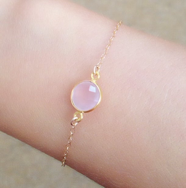 Image of Bezel Dazzle Aiysha Bracelet with Rose quartz