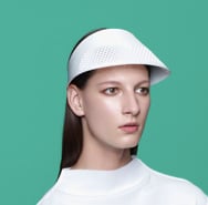 Image of White hex cut visor