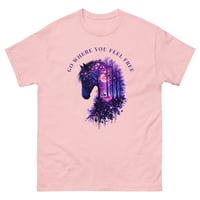 Image 8 of Go Where You Feel Free Horse Forest Unisex Classic Tee | Colorful Horse Graphic Shirt