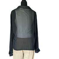 Image 5 of Vintage Y2K- 90s Sheer Button Up with Crochet Accent - L 