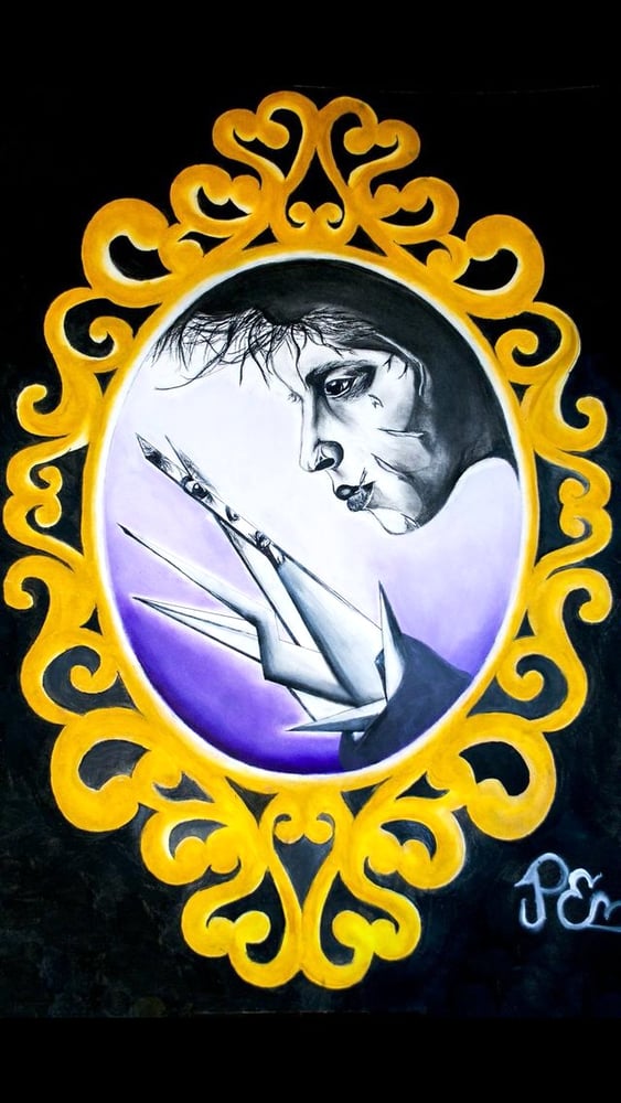 Image of Victorian frame Edward Scissorhands print 