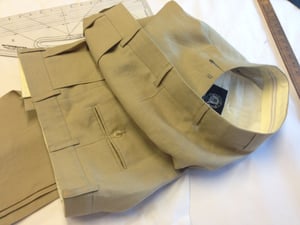 Image of Two piece linen suit lined in silk
