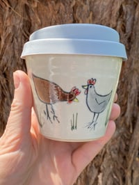 Image 3 of Latte Travel/ Keep Cup ‘Chicken decoration’