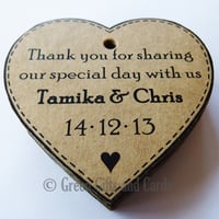 Image 5 of 100 Personalised Kraft Heart Gift Tags