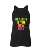 Image of Womens Healthy Is the New Sexy Multi-Color Tank Top Blk