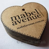Image 3 of 150 Customised Kraft Heart Swing Tags