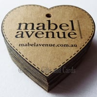 Image 2 of 150 Customised Kraft Heart Swing Tags