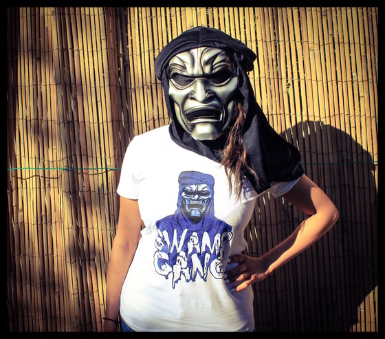 Image of Womens Fitted 'Swamp Gang' T-Shirt [White]