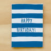 Navy Striped Happy Birthday