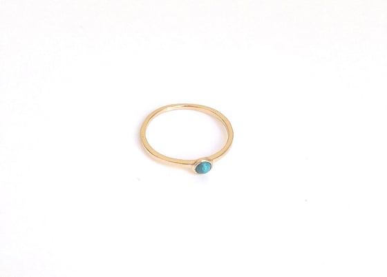 Image of Bezel Dazzle Sweety Ring with Turquoise