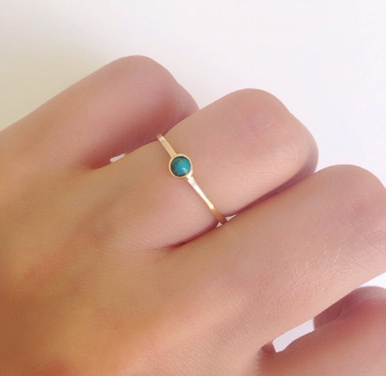 Image of Bezel Dazzle Sweety Ring with Turquoise