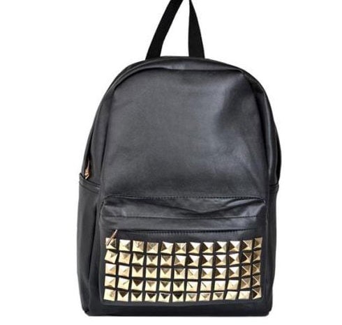 Image of Black Studded Backpack