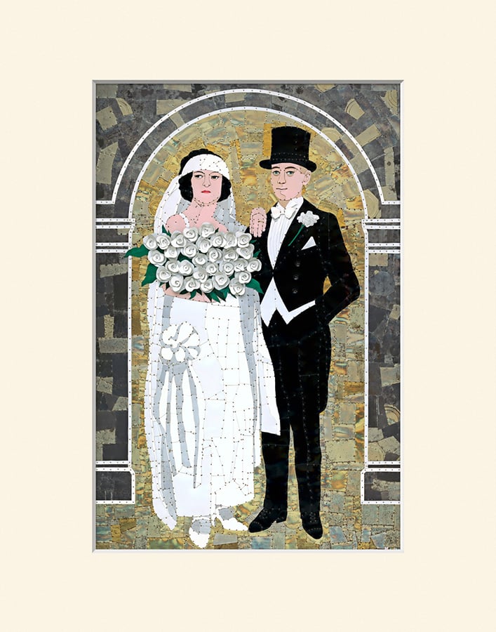 Image of Bride and Groom - 11" x 14" High Quality Digital Matted Print