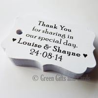 Image 2 of 100 White Scroll Gift Tags, Personalised