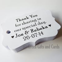 Image 3 of 100 White Scroll Gift Tags, Personalised