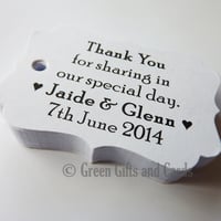Image 4 of 100 White Scroll Gift Tags, Personalised