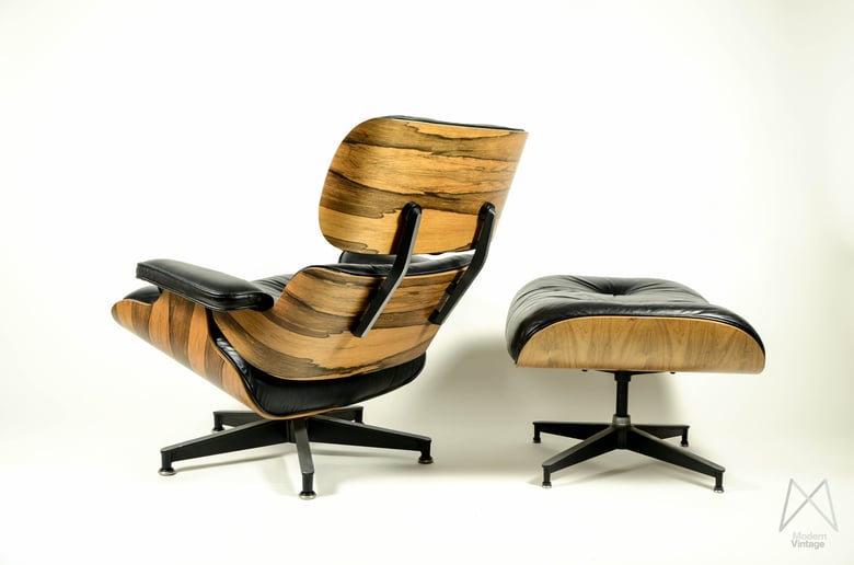 Image of Charles and Ray Eames 670 671 Rosewood Crazy Flame Lounge Chair original stol