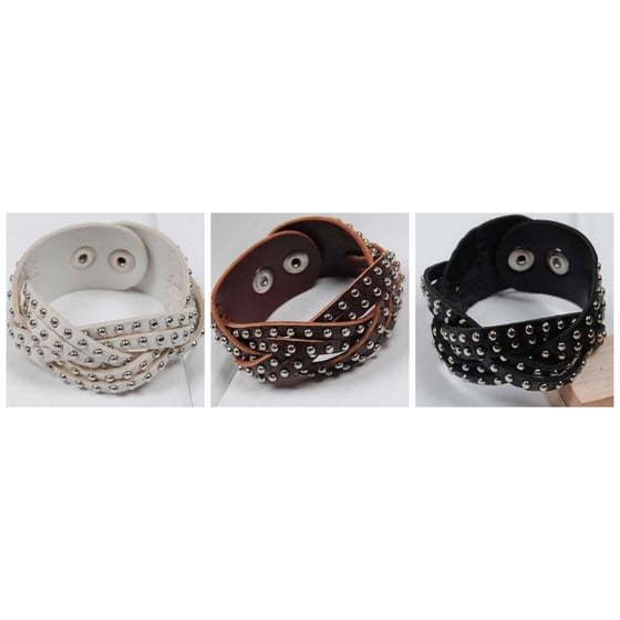 Image of Studded Leather Bracelet