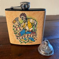 Image 3 of El Borracho Flask Day of the Dead Loteria Card 6 Oz