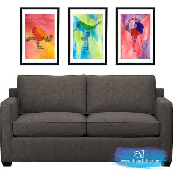 Image of Yoga Beautiful - Set of Three Limited Edition Giclée Prints