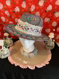 Image 3 of "Christmas Lights" Hand-Burned Narrow Brim Christmas Fedora Hat