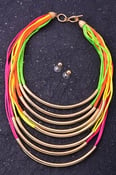 Image of Layered Neon Statement Necklace 