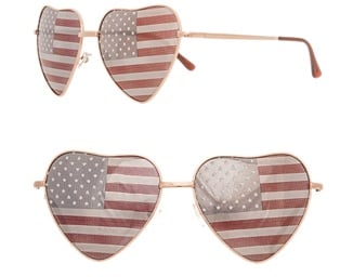 Image of Ladies heart flag sunglasses