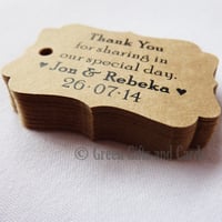 Image 2 of 100 Personalised Kraft Brown Gift Tags