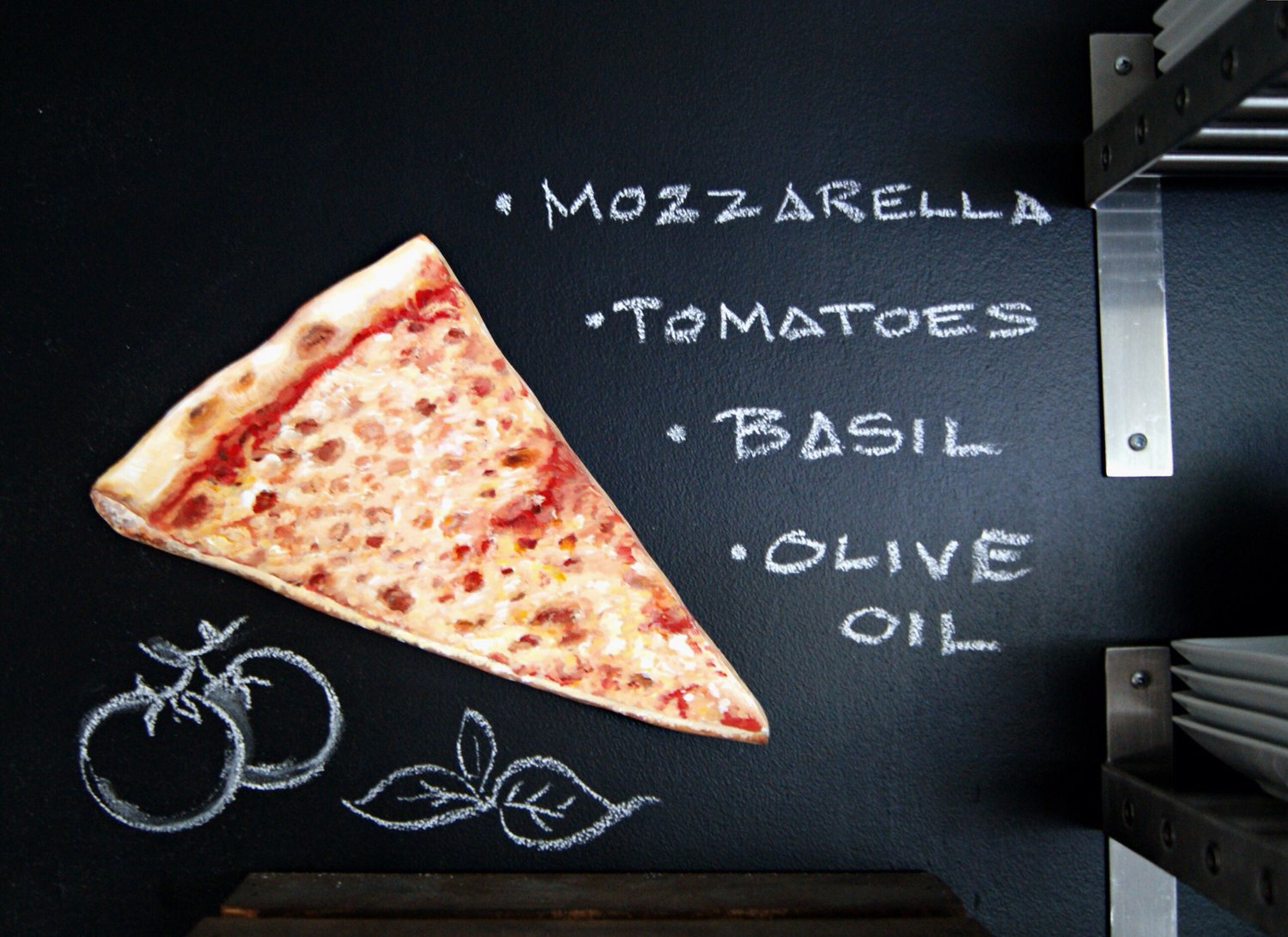 Image of Classic Plain Pizza Slice wood plaque