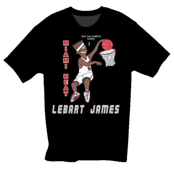 Image of Miami Heat "LeBart James- Eat My Shorts" T-Shirt (BLACK)