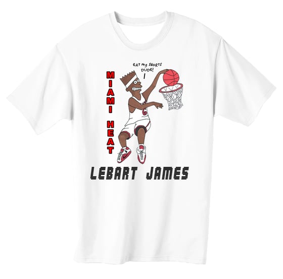 Image of Miami Heat "LeBart James- Eat My Shorts" T-Shirt (WHITE)