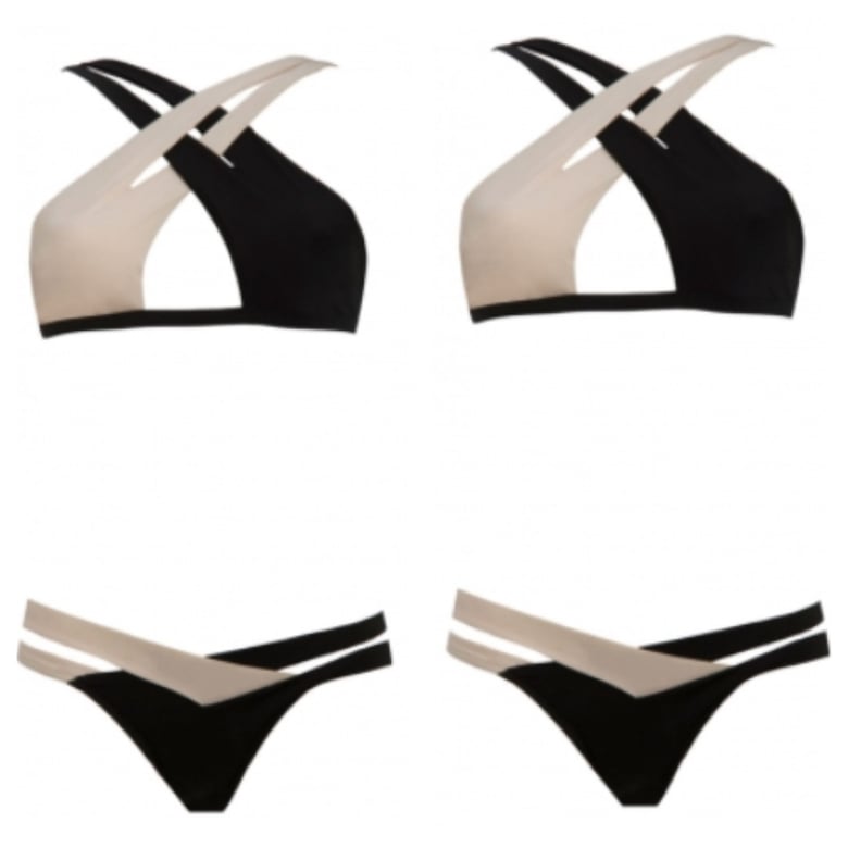 Image of Two Tone Crisscross Bikini 