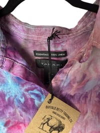 Image 7 of ♻️ UPCYCLED L 100% Linen Tunic in Warm Earthy Ice Dye