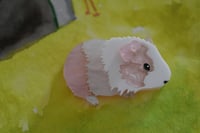 SECONDS- Guinea pig brooch - pink white