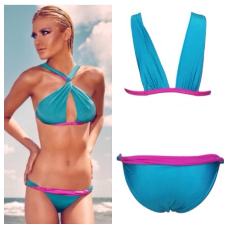 Image of Blue Rosy Bikini with X-Twist Back