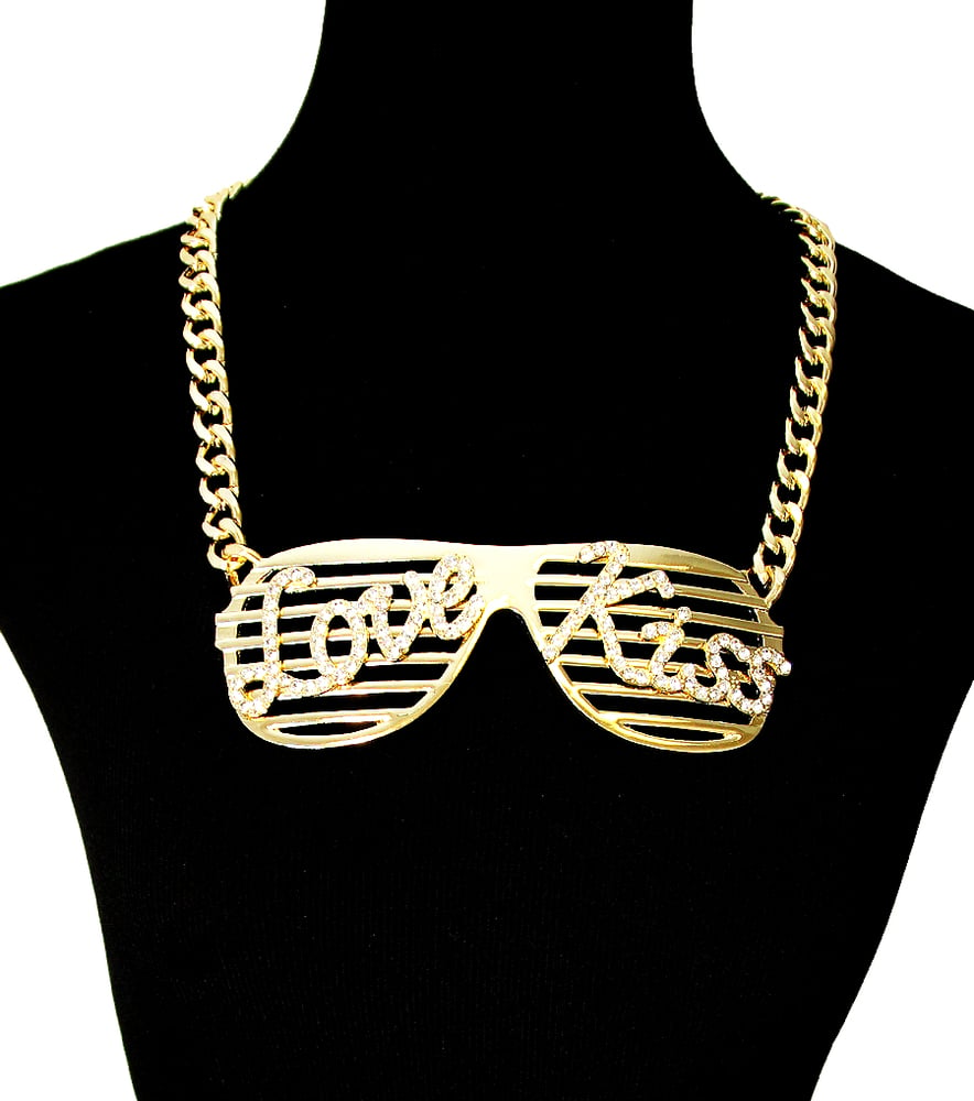 Image of Love and Kiss Sunglasses Necklace