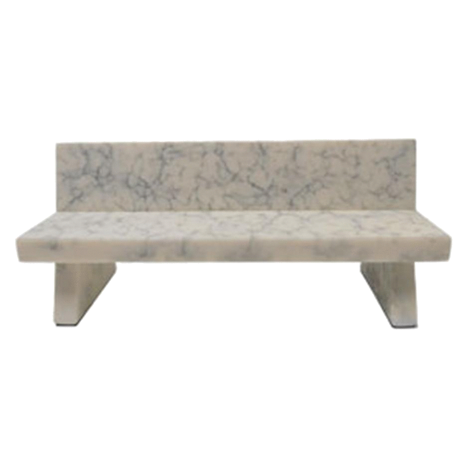 Image of Close Up Marble Park Bench Grey