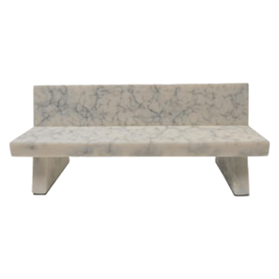 Image of Close Up Marble Park Bench Grey