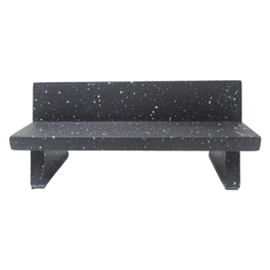 Image of Close Up Marble Park Bench Black