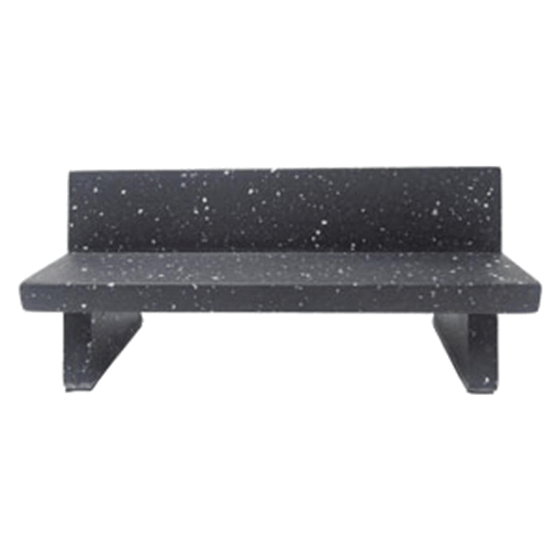 Image of Close Up Marble Park Bench Black