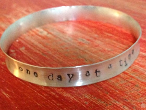 Image of one day at a time wide bangle